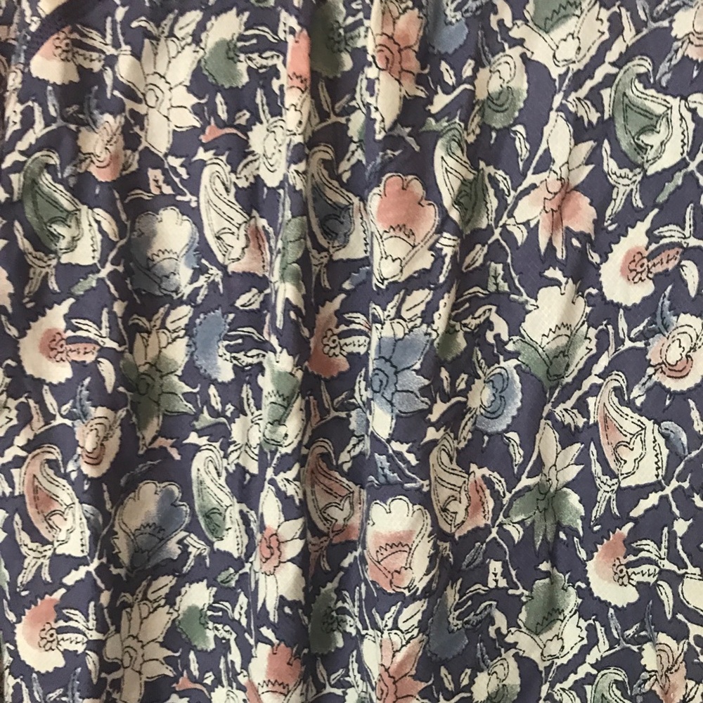 Lucky Brand Blue Painted Boho Floral Blouse Size Small - Picture 10 of 12